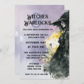 Halloween Waterverf heks Kaart (Voorkant / Achterkant)