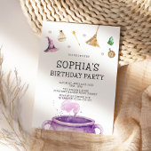 Halloween Waterverf heks verjaardagsfeest Kaart