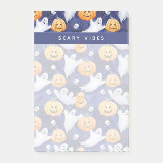 Halloween Waterverf Patroon Post-it® Notes (Voorkant)