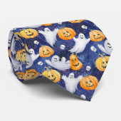 Halloween Waterverf Patroon Stropdas (Opgerold)