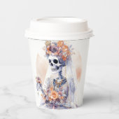 Halloween Waterverf Skeleton Papieren Bekers (Voorkant)