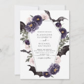 Halloween Wedding Autumn Herfst Donker Paars Kaart (Voorkant)
