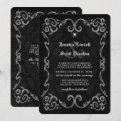Halloween Wedding Black Gothic RECEPT OP BACK Kaart (Voorkant / Achterkant)