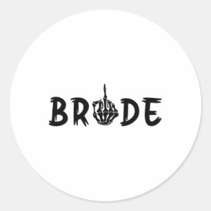 Halloween Wedding Bride Groom Skeleton tot de dood Ronde Sticker