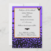 Halloween Wedding Invitation Flat Kaart Black Bats (Voorkant)