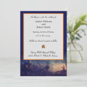 Halloween Wedding Invitation Flat Kaart Haunted (Staand voorkant)