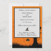 Halloween Wedding Invitation Flat Kaart Pumpkin (Voorkant)