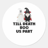Halloween Wedding Jubileum - Till Death Boo Us Ronde Sticker (Voorkant)