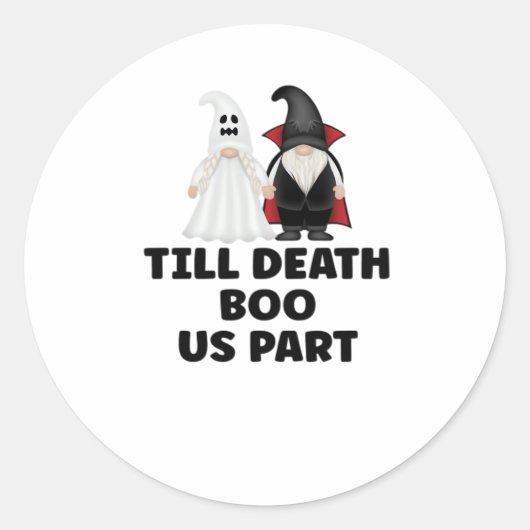 Halloween Wedding Jubileum - Till Death Boo Us Ronde Sticker (Voorkant)