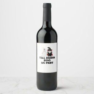 Halloween Wedding Jubileum - Till Death Boo Us Wijn Etiket