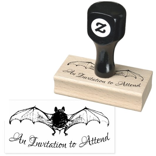 Halloween Wedding Party Cool Gothic Bat Invitation Rubberstempel