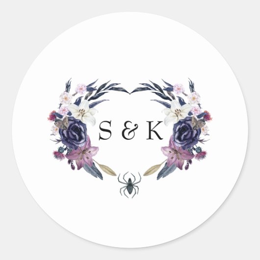 Halloween Wedding Ronde Sticker (Voorkant)