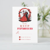 Halloween Wedding RSVP Kaart (Staand voorkant)