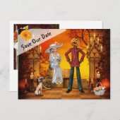 Halloween Wedding Save the Date Aankondigingskaart (Voorkant / Achterkant)
