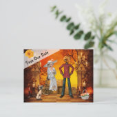 Halloween Wedding Save the Date Aankondigingskaart (Staand voorkant)