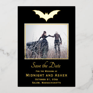 Halloween Wedding Save the Date Folie Uitnodiging