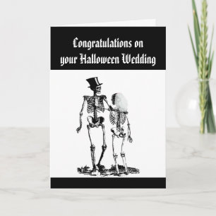 Halloween Wedding Skeleton Paar Gefeliciteerd Kaart