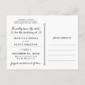 Halloween Wedding Skeletons Hart Foto Opslaan Datu Aankondigingskaart (Achterkant)