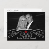 Halloween Wedding Skeletons Hartfoto Dank u Briefkaart (Voorkant / Achterkant)