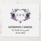 Halloween Wedding Sparkling Wijnetiket (Enkel label)