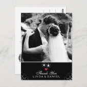 Halloween Wedding Spider Gothic Dank u Foto Briefkaart (Voorkant / Achterkant)