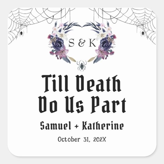 Halloween Wedding Vierkante Sticker (Voorkant)