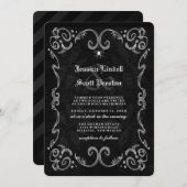 Halloween Wedding Zwart Gotisch GESTREEPT TERUG Kaart (Voorkant / Achterkant)