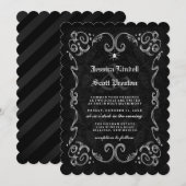Halloween Wedding Zwart Wit Gothic GESTREEPT TERUG Kaart (Voorkant / Achterkant)