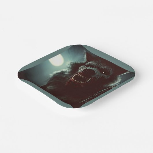 Halloween - Weerwolf 2 Papieren Bordje (Gebogen)