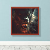 Halloween - Weerwolf 3 Canvas Afdruk (Insitu (Houten vloer))