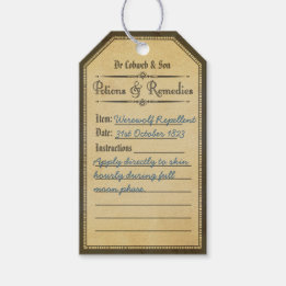 Halloween weerwolf afweermiddel labels cadeaulabel