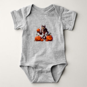 Halloween weerwolf en pompoenen romper