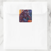 Halloween/weerwolf/herfst/herfst Vierkante Sticker (Tas)