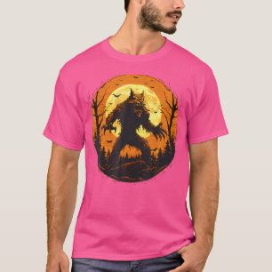 Halloween weerwolf huilen volle maan vleermuizen s t-shirt