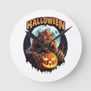Halloween Weerwolf Ronde Klok