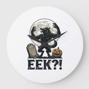 Halloween Weerwolf T-shirt Vintage Gravure Maan Gr Grote Klok
