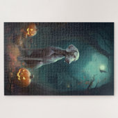 Halloween Weimaraner met pompoenen eng Legpuzzel (Horizontaal)