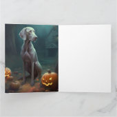 Halloween Weimaraner met pompoenen griezelig Kaart (Binnen)