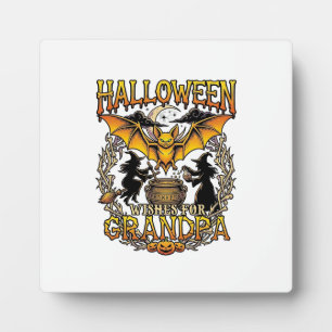 Halloween Wensen Opa Vleermuis Heksen Ketel_1 Fotoplaat