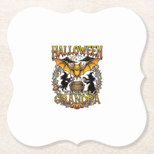 Halloween Wensen Opa Vleermuis Heksen Ketel_1 Kartonnen Onderzetters