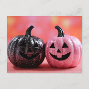 Halloween wenskaart griezelige pompoen briefkaart