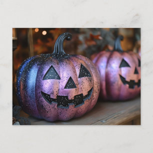 Halloween wenskaart griezelige pompoen briefkaart