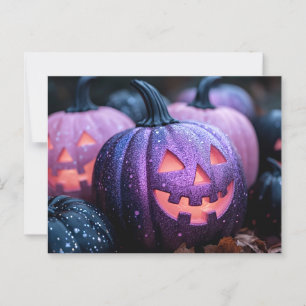 Halloween wenskaart griezelige pompoen briefkaart