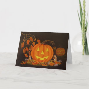 Halloween Wenskaart, Jack-O-Lantern, Chipmunks Kaart