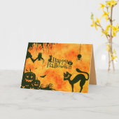 Halloween wenskaart kaart (Gele Bloem)