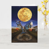 Halloween Wenskaart Kaart (Gele Bloem)