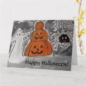 Halloween Wenskaart Kaart (Gele Bloem)