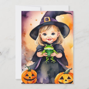 Halloween wenskaart Schattige Heks Feestdagenkaart