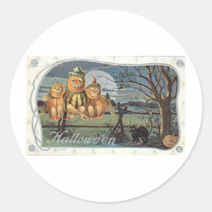 Halloween Wenskaarten Klassieke Posters Ronde Sticker