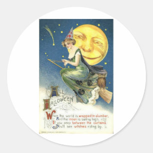 Halloween Wenskaarten Klassieke Posters Ronde Sticker